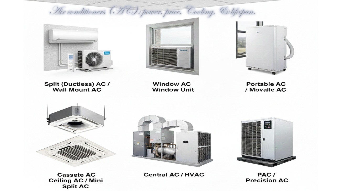 Air conditioner(AC) types, specs, and comparisons