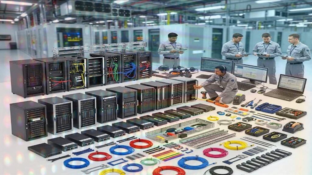 Data center BOM items, cable management, and IT support.