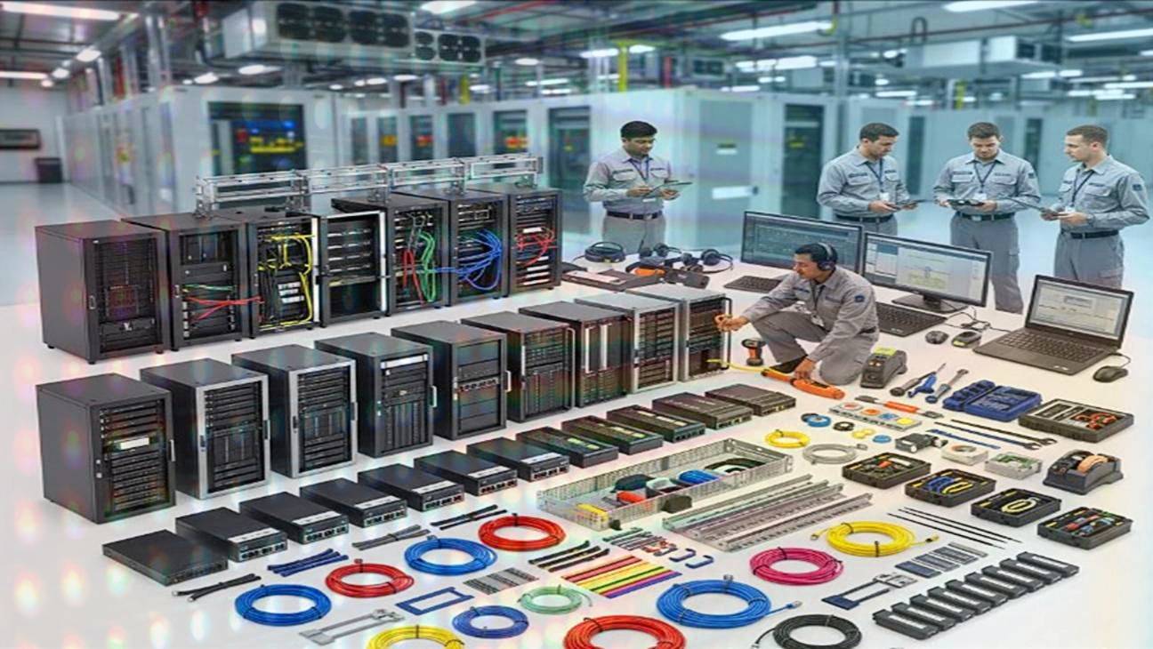 Data center BOM items, cable management, and IT support.