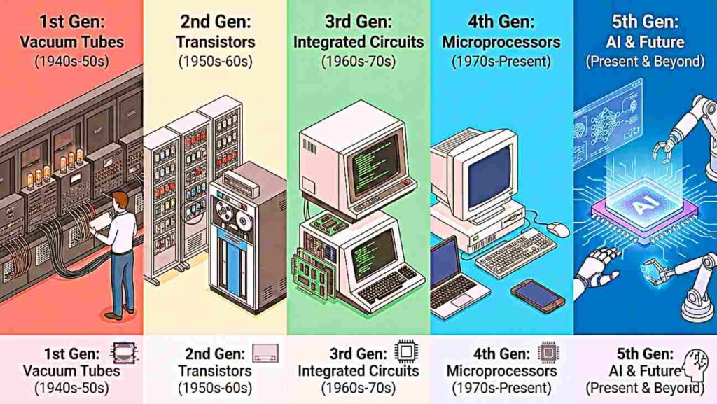 Computer Generations & Basic Technology & Comparison