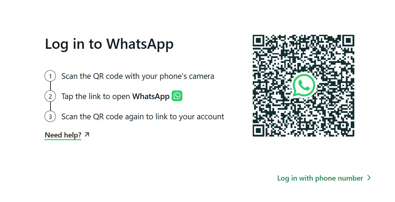 WhatsApp Web QR Code Interface