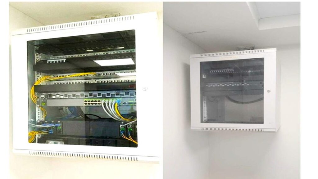 19U-Network-Rack-installed-and connection and