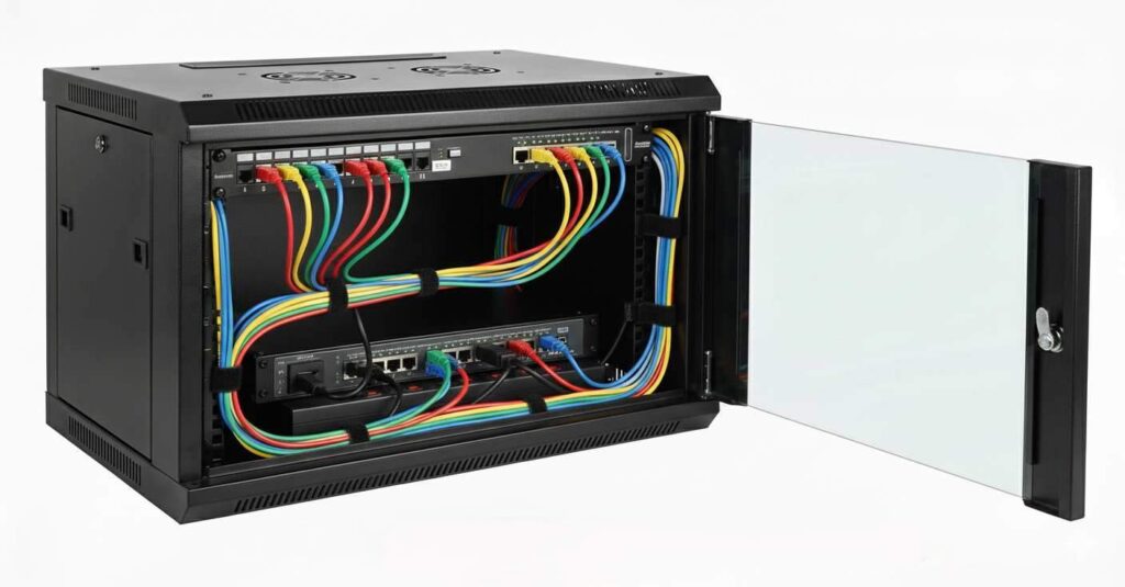 How to Install and Connect a Small Business Network Set Up 6 cabling of rack Mount