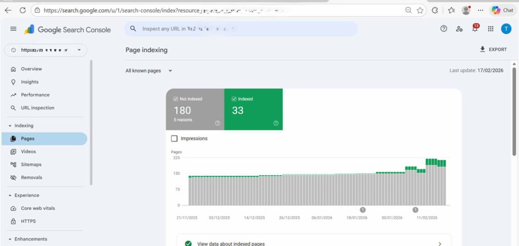 google search console Page Indexed 6