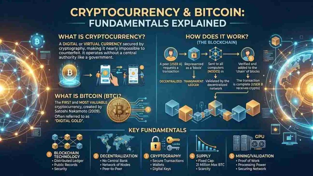 Cryptocurrency & Bitcoin: Fundamentals explained.