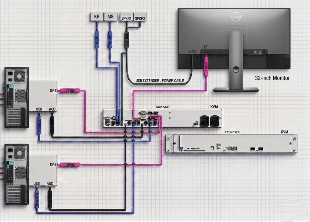 Display Monitoring via KVM Switch by using 2 Workstation 3 https://tecxskill.com/display-monitoring-via-kvm-switch-by-using-2-workstation/