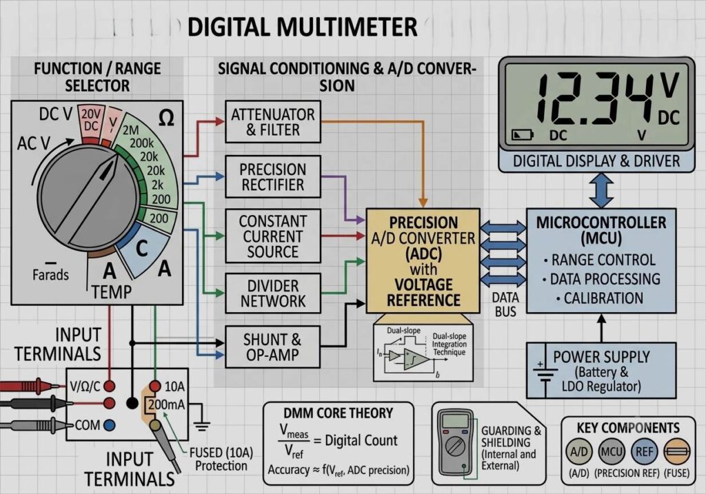 digital multimeter internal ckt diagram 