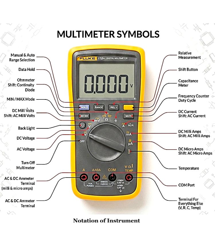 Multimeter Symbols of Notation Meaning 