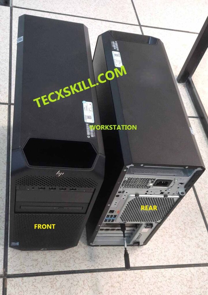 How to Install a Hard Disk in a Workstation with Visual 3 Workstation power off and ready for installtion of hard disk drive