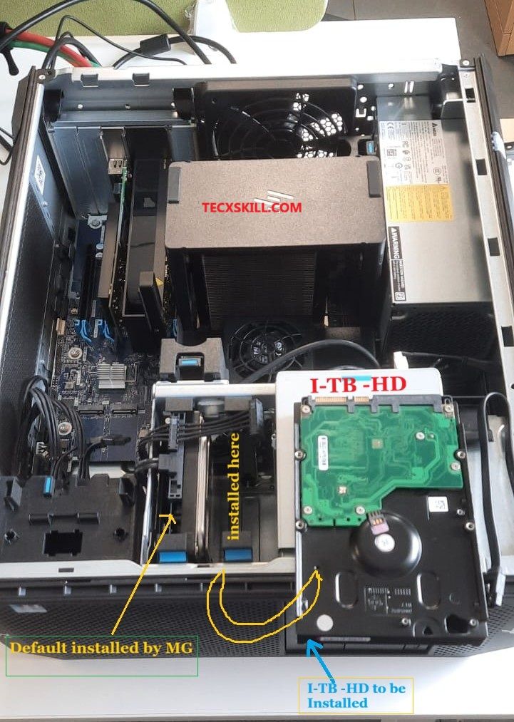 How to Install a Hard Disk in a Workstation with Visual 9 installed HD and connection. in cpu or workstation